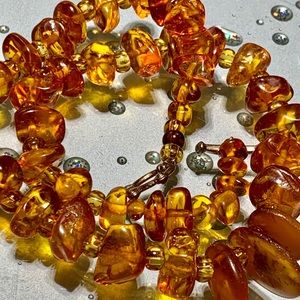 Vintage natural Baltic Amber 17” necklace